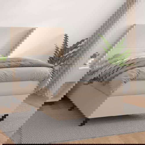  Krevet s oprugama i madrac cappuccino 80x200 cm od umjetne kože Slike