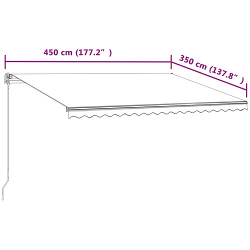 Tenda na automatsko uvlačenje 450 x 350 cm žuto-bijela Slike