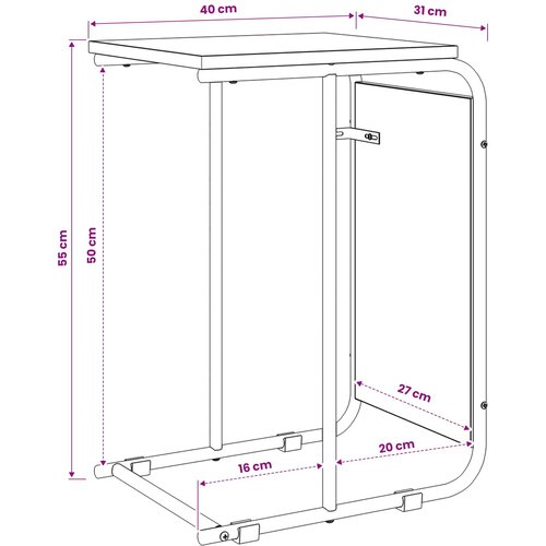  Bocni stol Crni hrast 40 x 31 x 55 cm Konstruirano drvo Slike