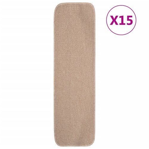VidaXL Protuklizni otirači za stepenice 15 kom 75x20 cm bež pravokutni Slike