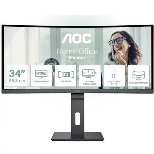 AOC LED monitor CU34P3CV (34" WQHD 1500R VA ukrivljen 100Hz USB-C) Pro-line, (21077505)
