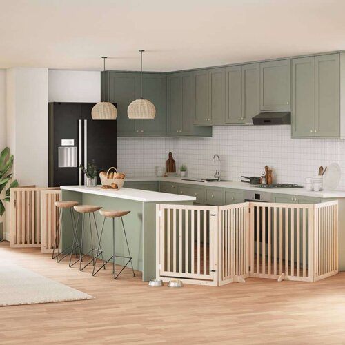 vidaXL Ograda za pse z vrati zložljiva 12 panelov 960 cm topolovina Cene