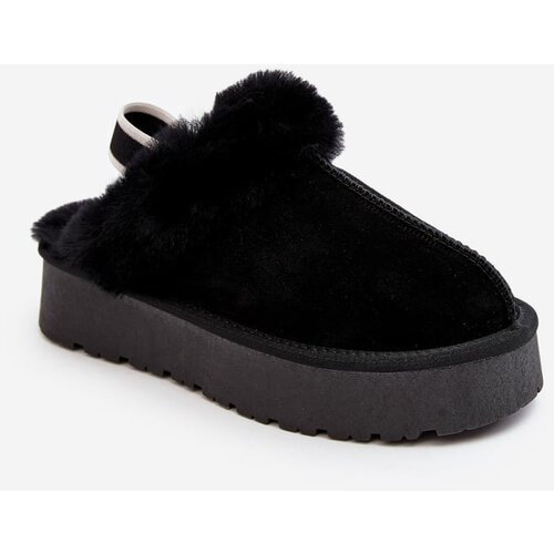 Kesi Black women's Sophienne platform slippers with fur Slike