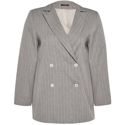 Trendyol Curve Plus Size Jacket - Gray - Relaxed fit Cene