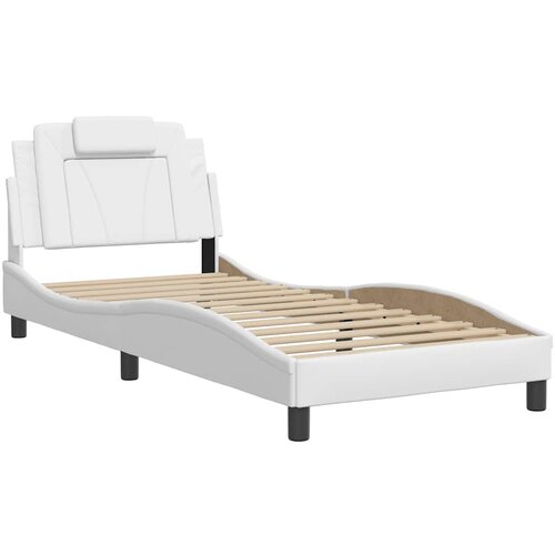  Okvir za krevet Viana bez madraca bijela 90x200 cm od umjetne kože Slike