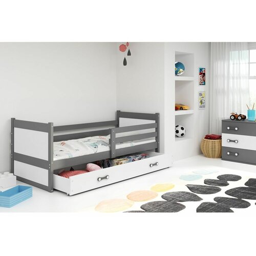 Rico drveni dečiji krevet - belo - sivi - 200x90 cm KE3NM9V Slike