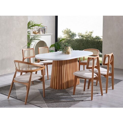 Hanah home soho - white, natural whitenatural dining Cene