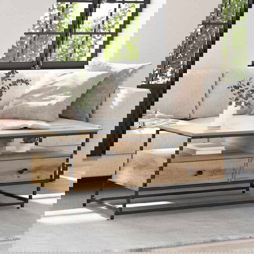 vidaXL Klubska miza artisan hrast 100 x 51 x 45 cm Konstruiran les Cene