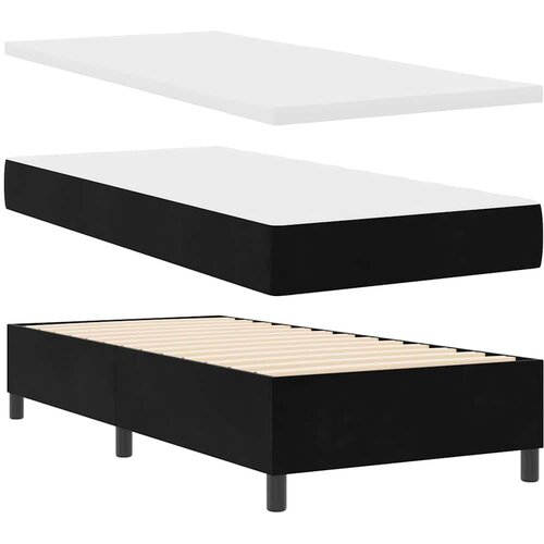 VidaXL Box spring krevet s uzglavljem Crna 90 x 190 cm Bar&amp;scaron;un Slike