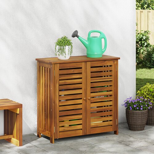 VidaXL Vrtna omara Rjava 78 x 36.5 x 78cm Trden akacijev les Slike