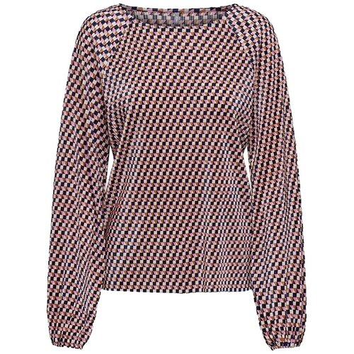 Only Topi & Bluze Top Nisa L/S - Dress Blues Rožnata Cene