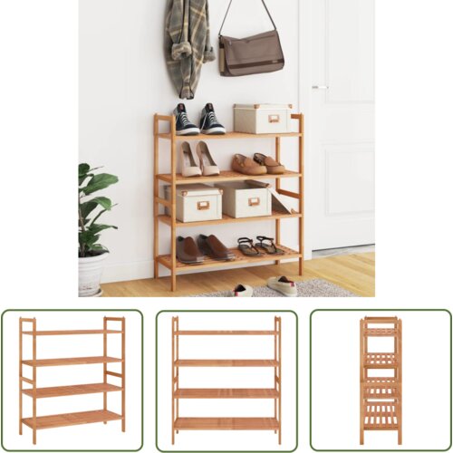 The Living Store Regal za čevlje 2 kosa 69x27x41 cm trdna orehovina - Regal Za Čevlje, (21744558) Cene