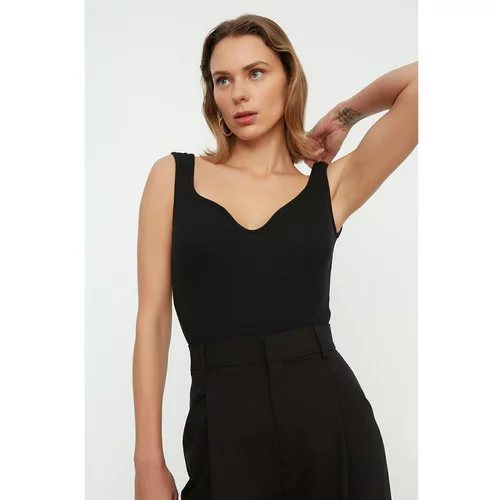 Trendyol Black Piping Detailed Knitted Body