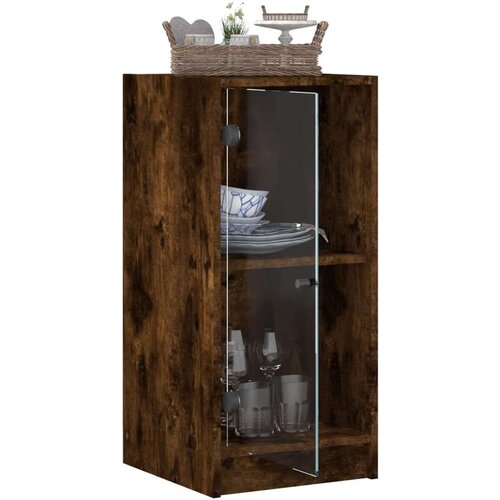 VidaXL Bočni ormarić sa staklenim vratima boja hrasta 35x37x75 5 cm Slike