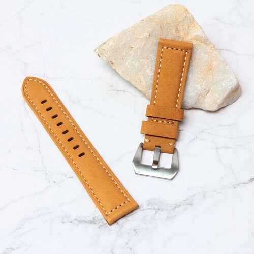  Narukvica elegant kožna za smart watch 22mm svetlo braon Cene