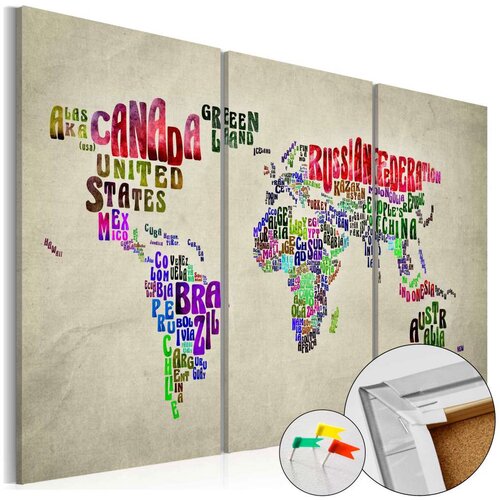  Slika na plutenoj podlozi - Colorful Countries [Cork Map] 90x60 Slike