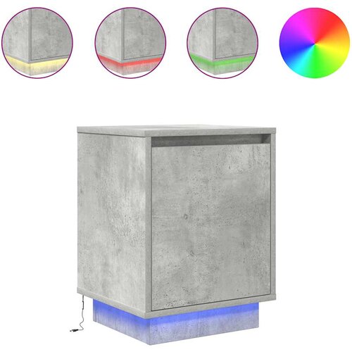 Maison Chic Nočna omarica - Nočna miza z LED svetili Betonsko siva 38x34x50 cm, (21690227) Slike