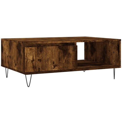 Maison Chic Klubska mizica - kavna mizica - Nizka mizica dimljeni hrast 90x60x35 cm inženirski les, (21754777) Cene
