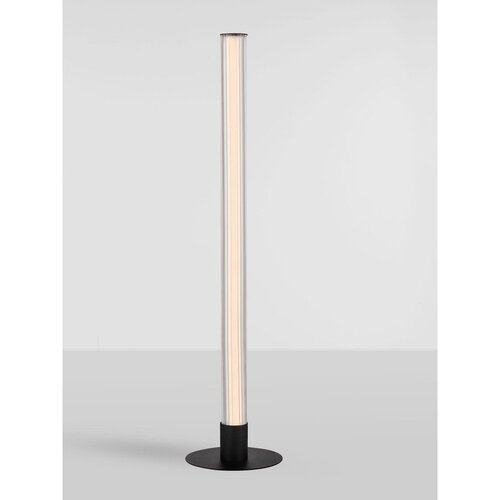 Nova Luce Mat crna LED stojeća svjetiljka aluminijska s mogućnosti zatamnjivanja sa staklenim sjenilom (visina 130 cm) Glovia &amp;ndash; Slike