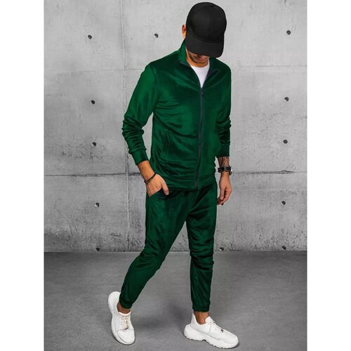 DStreet Men&amp;#039;s green velor tracksuit AX0713 Slike