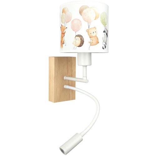Brilagi LED Flex lampa BOBO WOOD 1xE27/25W/230V + LED/3W hrast/bela/sa životinjskim motivima Slike