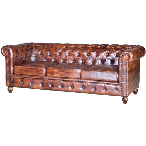 GINER Y COLOMER Kavč Chesterfield iz naravnega usnja, (22147727) Cene
