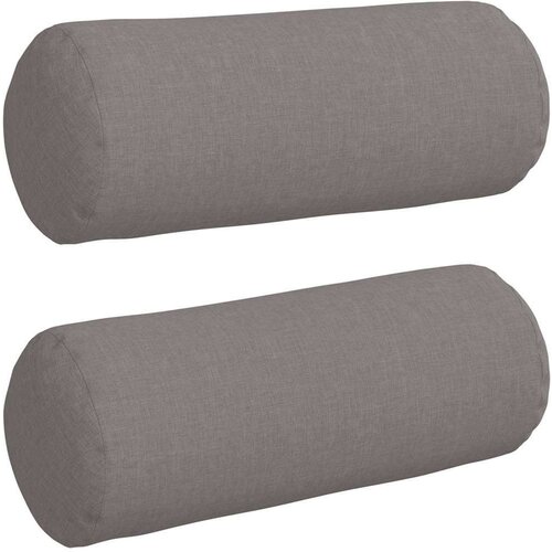 VidaXL valjkasti jastučići 2 pcs sivo-smeđa &amp;Oslash; 15 x 40 cm tkanina Slike
