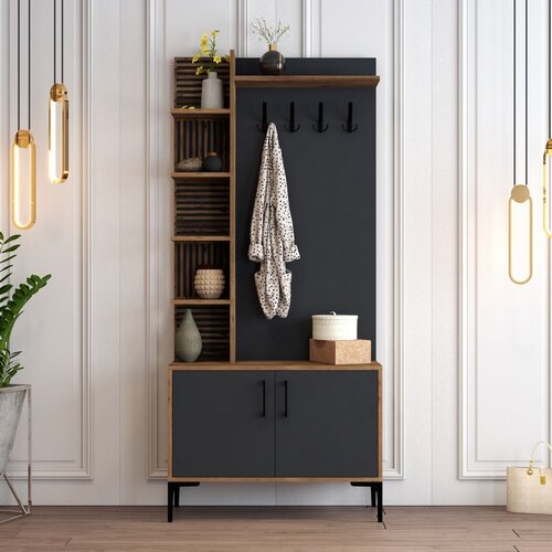 Hanah home Viyana D - Walnut, Anthracite WalnutAnthracite Hall Stand Cene