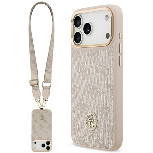 Guess OVITEK 4G S STRASS LOGOM, VELIKIM PAŠČKOM IN KOVINSKIMI GUMBMI ZA IPHONE 17 PRO MAX, (5000338035) Cene