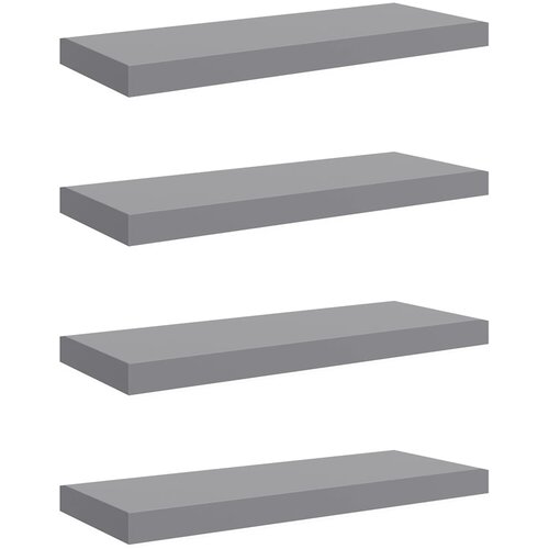  Plutajuće zidne police 4 kom sive 60 x 23,5 x 3,8 cm MDF Slike