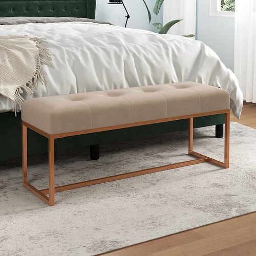 vidaXL Klupa bež 110 x 36 x 45 cm baršunasta Cijene