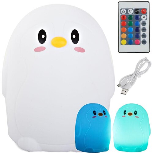  RGB akumulatorska mehka otroška lučka touch 1200mAh USB pingvin + daljinec Cene