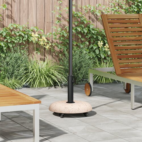 VidaXL Baza za suncobrane s kotačima za stupove 37/42/52/58mm žuti beton Slike