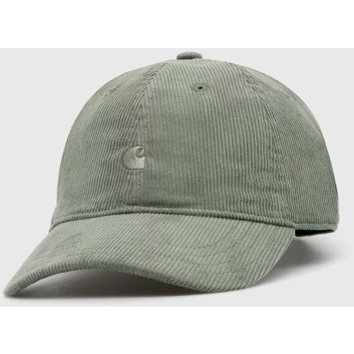 Carhartt WIP Pamučna kapa sa šiltom Harlem Cap boja: zelena, bez uzorka, I028955.1YFXX