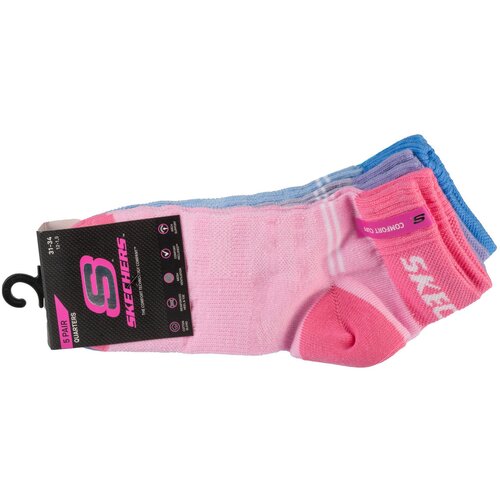 Skechers Športne nogavice Mesh Ventilation Quarter Boys and Grils 5PPK Socks Rožnata Cene