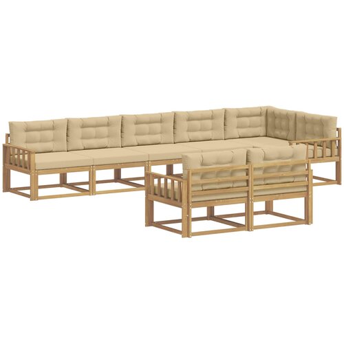 vidaXL Zunanja garnitura za sedenje 6 pcs Bela in bež Poliester, (5000279636) Cene