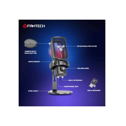 Fantech mikrofon wireless WMCX01 leviosa wave beli Slike