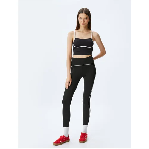 Koton High Waisted Slim Fit Interlock Sports Tights