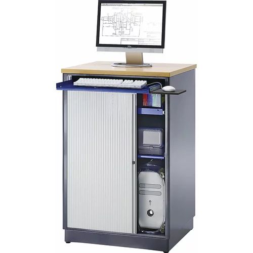 RAU Računalniška omara, VxŠxG 1100 x 720 x 660 mm, antracitno kovinska / encijan modra
