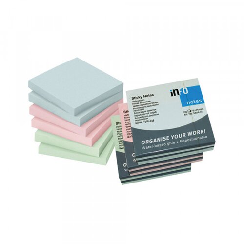 INFO NOTES Samolepljivi blokčići 75x75 i pastel roze 5654-02 Cene