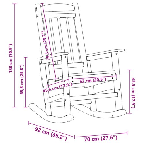 VidaXL Vrtne ljuljačke 2 kom Bijele 70x92x107.5 cm HDPE Slike