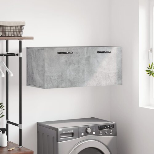 VidaXL Stenska omarica betonsko siva 80x36,5x35 cm inženirski les Slike