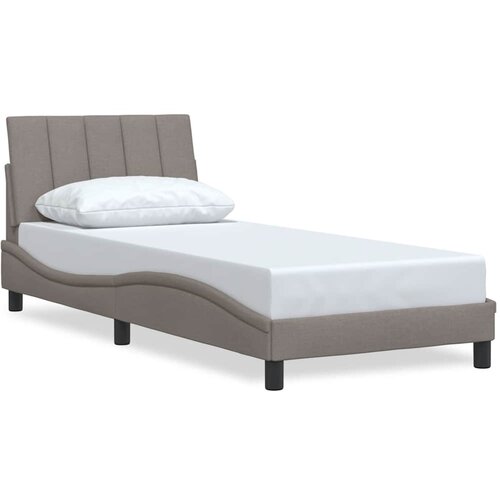Maison Chic Posteljni okvir - Enojna postelja - Postelja za odrasle brez vzmetnice Taupe 90x200 cm Tkanina-J7671, (21773443) Cene