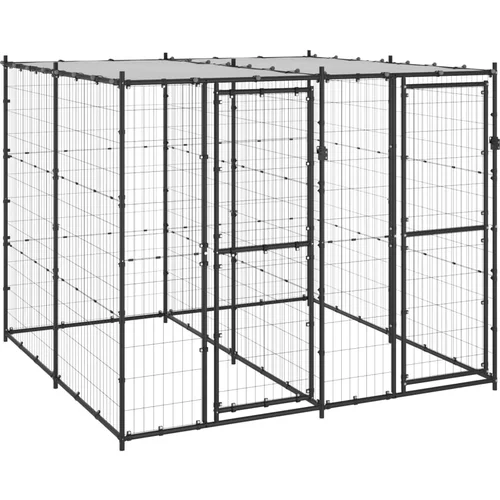 vidaXL Vanjski kavez za pse s krovom čelični 4 84 m²