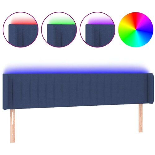  Uzglavlje plavo 183x16x78/88 cm od tkanine Slike