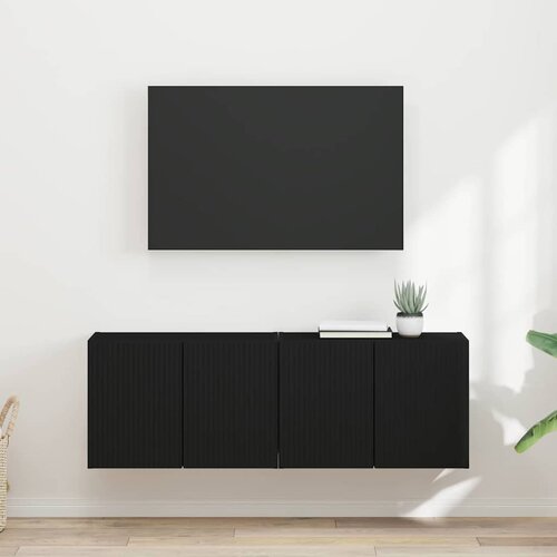TV zidni ormar 2 pcs Crna 59,5 x 31 x 40 cm Konstruirano drvo Cene