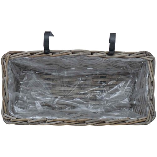  Viseća Ko&amp;scaron;ara za Saksije 2 pcs Siva 48 x 22 x 15 cm Lacak Ratan Slike