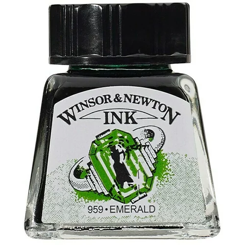 WINSOR & NEWTON Tinta za crtanje (Emerald, 14 ml, Boca)
