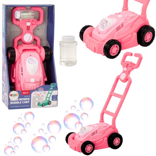  Soap Bubble Machine Lawn Mower Ride-On with Pink Handle Slike