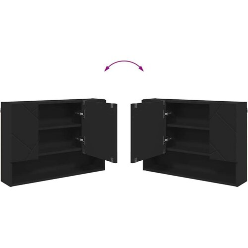 VidaXL set namje&amp;scaron;taja za kupaonicu zidne 3 pcs crna 76.5 x 35 x 64 cm Slike